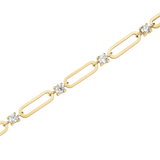 Rosefield Jewellery - Cyrstal Paperclip Bracelet Gold Plated