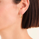 Rosefield Jewellery - Playful Crystal Baguette Hoops Gold