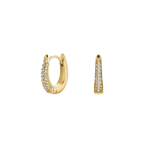 Rosefield Jewellery - Gold Plated Crystal Huggies