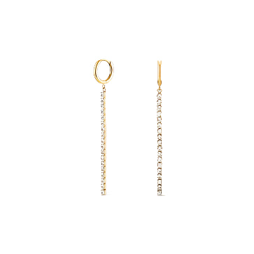 Rosefield Jewellery - Tennis Crystal Clear Gold Earrings