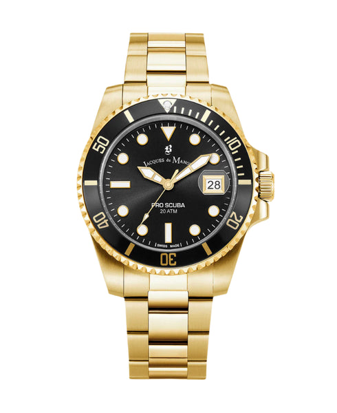Jacques Du Manoir - Pro Scuba 43 Gold & Black Watch