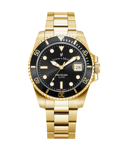 Jacques Du Manoir - Pro Scuba 43 Gold & Black Watch