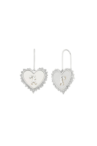 Karen Walker - Runaway Flaming Mother Of Pearl Earrings Silver