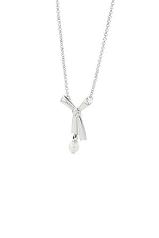 Karen Walker - Pearl Bow Necklace 45cm Sterling Silver