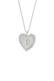 Karen Walker - Runaway Flaming Mother Of Pearl Heart Necklace Silver