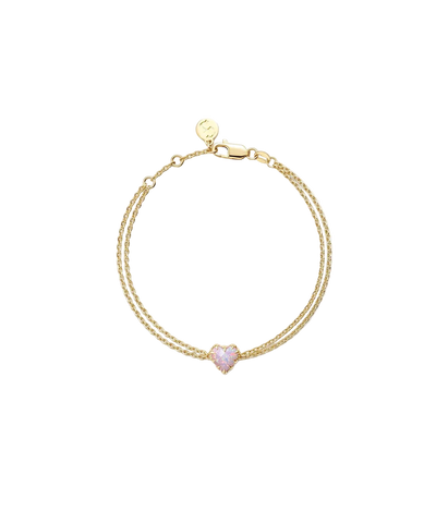 Stolen Girlfriends Club - Love Claw Bracelet Pink Opal Gold Plate