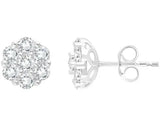 Brent Weatherall Jeweller - 9ct White Gold Certificated Lab Grown Diamond Cluster Stud Earrings 1ct F VS