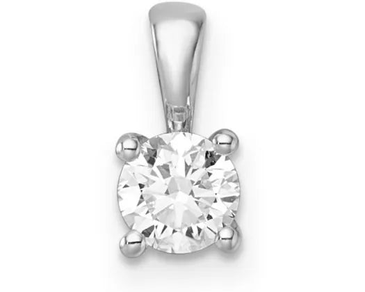 Brent Weatherall Jeweller - 9ct White Gold Lab Grown Round Brilliant Cut 4X Claw Set Pendant 0.75ct F VS