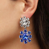 Dyrberg/Kern - Lina SS Floral Earrings Blue & Silver