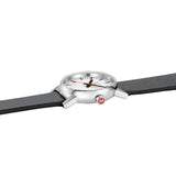 Mondaine - EVO2 Black Vegan Leather Strap White And Black DIal