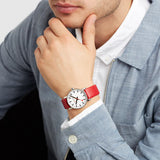 Mondaine - Evo2 35mm White Dial Red Vegan Leather Watch