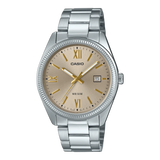 Casio - Men's Analogue Watch Gold Face Silver Case