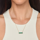 Brent Weatherall - 9ct Yellow Gold Rectangle Green Onyx & Diamond Set Pendant