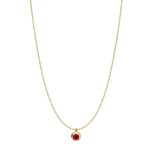 Ania Haie - Glimmer Crimson Solitaire Necklace Gold