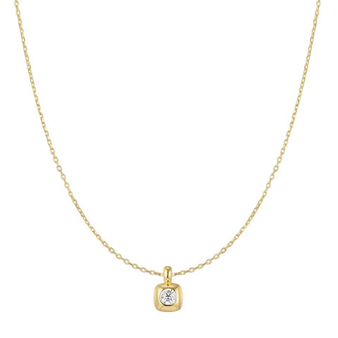 Ania Haie - Tide Modern Bezel-Set Solitaire Necklace Gold