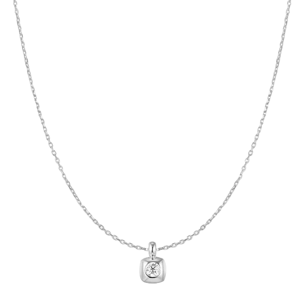 Ania Haie - Tide Modern Bezel-Set Solitaire Necklace Silver
