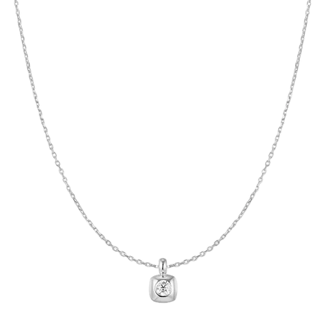 Ania Haie - Tide Modern Bezel-Set Solitaire Necklace Silver