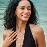 Ania Haie - Luna Shell Pearl Halo Evil-Eye Necklace Silver