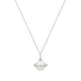 Ania Haie - Luna Shell Pearl Halo Evil-Eye Necklace Silver