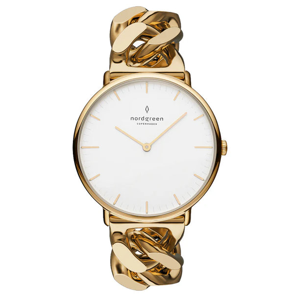 NordGreen - Gold & White Dial Chain Strap Watch