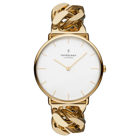 NordGreen - Gold & White Dial Chain Strap Watch