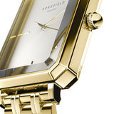 Rosefield Watch - Octagon Extra Small White Dial Gold Strap Watch