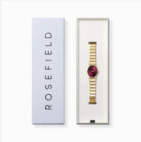 Rosefield Watch - Oval Sunray Gold & Burgundy