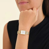 Rosefield Watch - Octagon Extra Small White Dial & Gold Mesh Watch