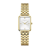 Rosefield Watch - Octagon Extra Small White Dial Gold Strap Watch