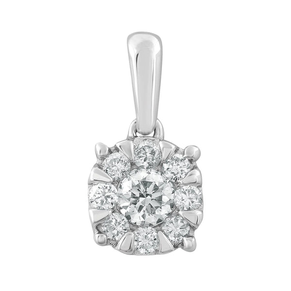 Brent Weatherall - 9ct White Gold Diamond Set Cluster Pendant