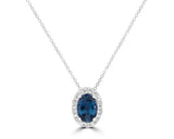 Brent Weatherall - 9ct White Gold Diamond & Blue Topaz Pendant