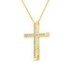 Brent Weatherall - 9ct Yellow Gold .25ct Diamond Set Cross Pendant On A 9ct Gold 45cm Chain