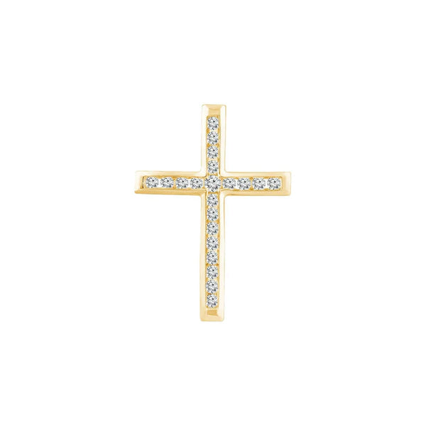 Brent Weatherall - 9ct Yellow Gold .25ct Diamond Set Cross Pendant On A 9ct Gold 45cm Chain