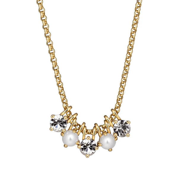 Dyrberg Kern - Phila Gold Necklace Crystal & White Pearl
