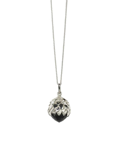 Meadowlark - Protea Charm Necklace Onyx Sterling silver
