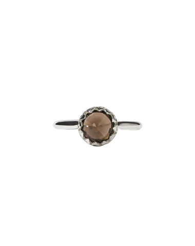 Meadowlark - Petite Protea Ring Smoky Quartz Sterling Silver