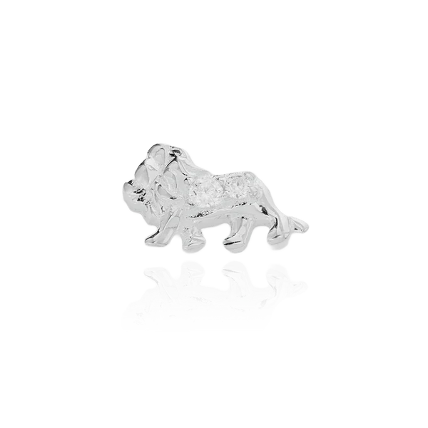 Stow - Lion Fearless Charm Silver and Cubic Zirconia
