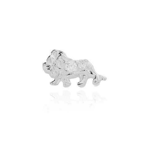 Stow - Lion Fearless Charm Silver and Cubic Zirconia