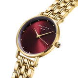 Rosefield Watch - Small Edition Sunray Gold & Burgundy