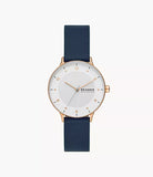 Skagen - Riis Three-Hand Blue Leather Watch