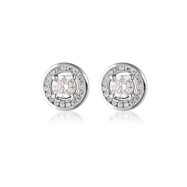 Georgini - Milestone Cubic Zirconia Halo Earrings in Silver