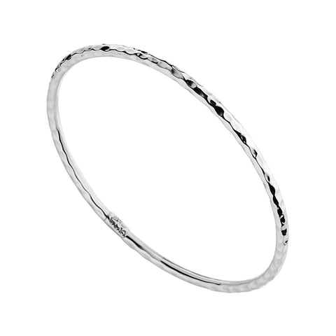 Najo - Silver 3mm Bangle with Beaten Texture