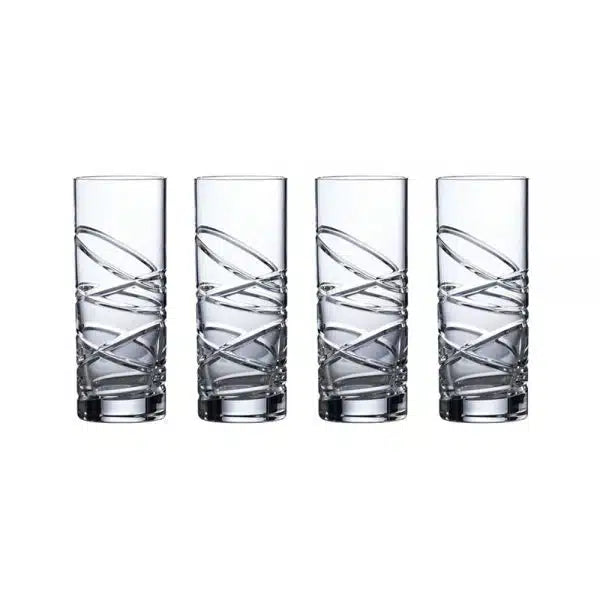 Royal Doulton - Saturn Nouveau Crystal Highball Set Of 4