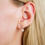 Georgini - Touch Of Sparkle Dangle Drop Pearl Earrings Silver