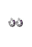 Stolen Girlfriends - Halo Cluster Earrings Dark Amethyst