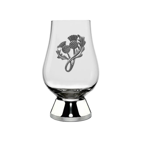 English Pewter Company - Pewter 70ml Wee Glencairn Glass Thistle Badge