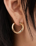 Meadowlark - Wave Earrings Medium Gold Plated Peridiot