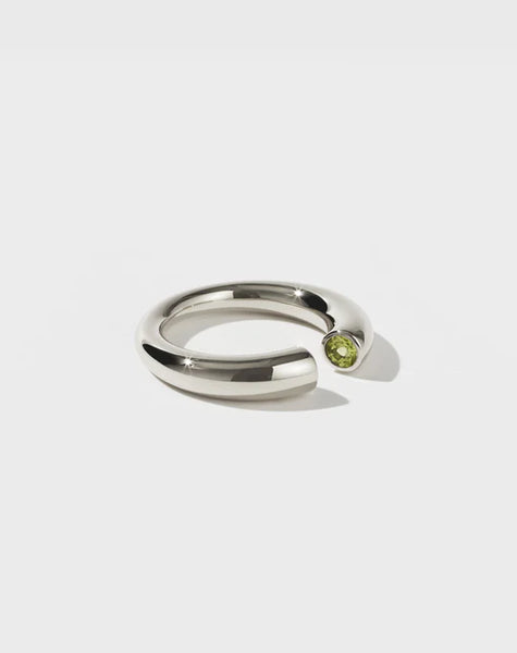 Meadowlark - Wave Parallel Ring Sterling Silver Peridot