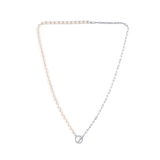 Georgini - Alchemy Paperclip Pearl Fob Necklace Silver