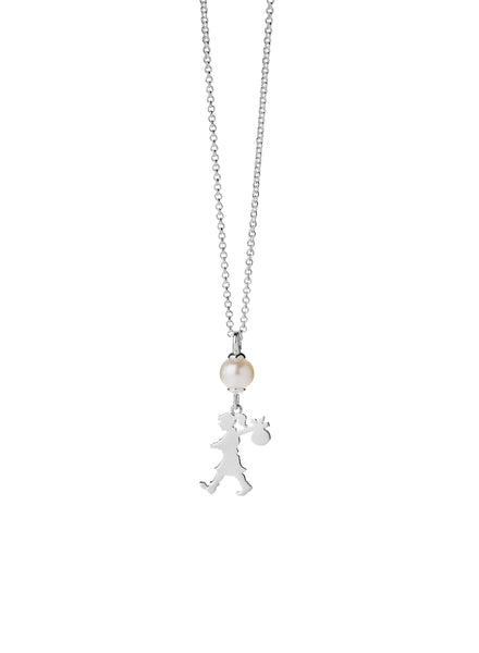 Karen Walker - Girl And The Pearl Necklace Silver 45cm